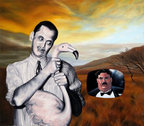 John Waters di Mark Kostabi, Pittura in vendita su Singulart
