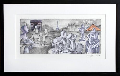 Study for a Transfigured Night de Mark Kostabi, Obra en papel a la venta en Singulart