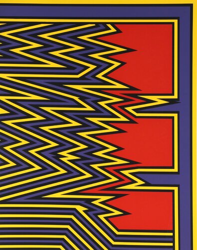 Untitled - Yellow Zig Zag van Nicholas Krushenick, Afdruk te koop op Singulart