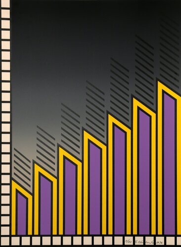Untitled - Purple Bars von Nicholas Krushenick, Druck kaufen auf Singulart