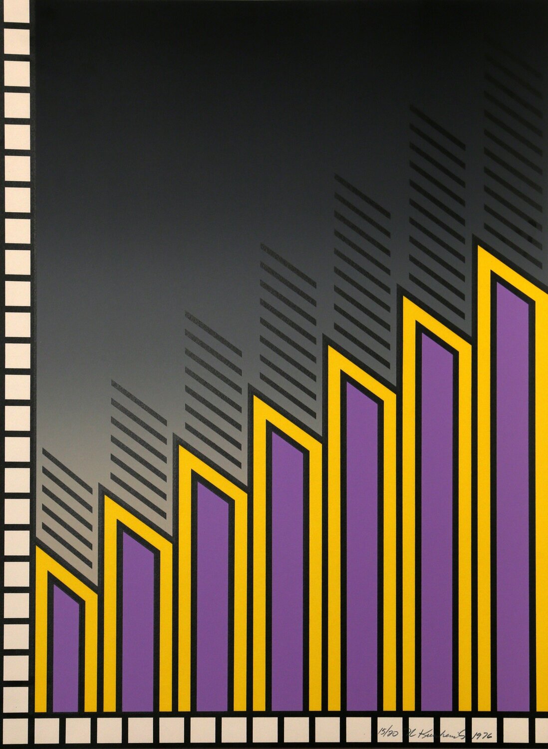 Untitled - Purple Bars Nicholas Krushenick Stampa in vendita