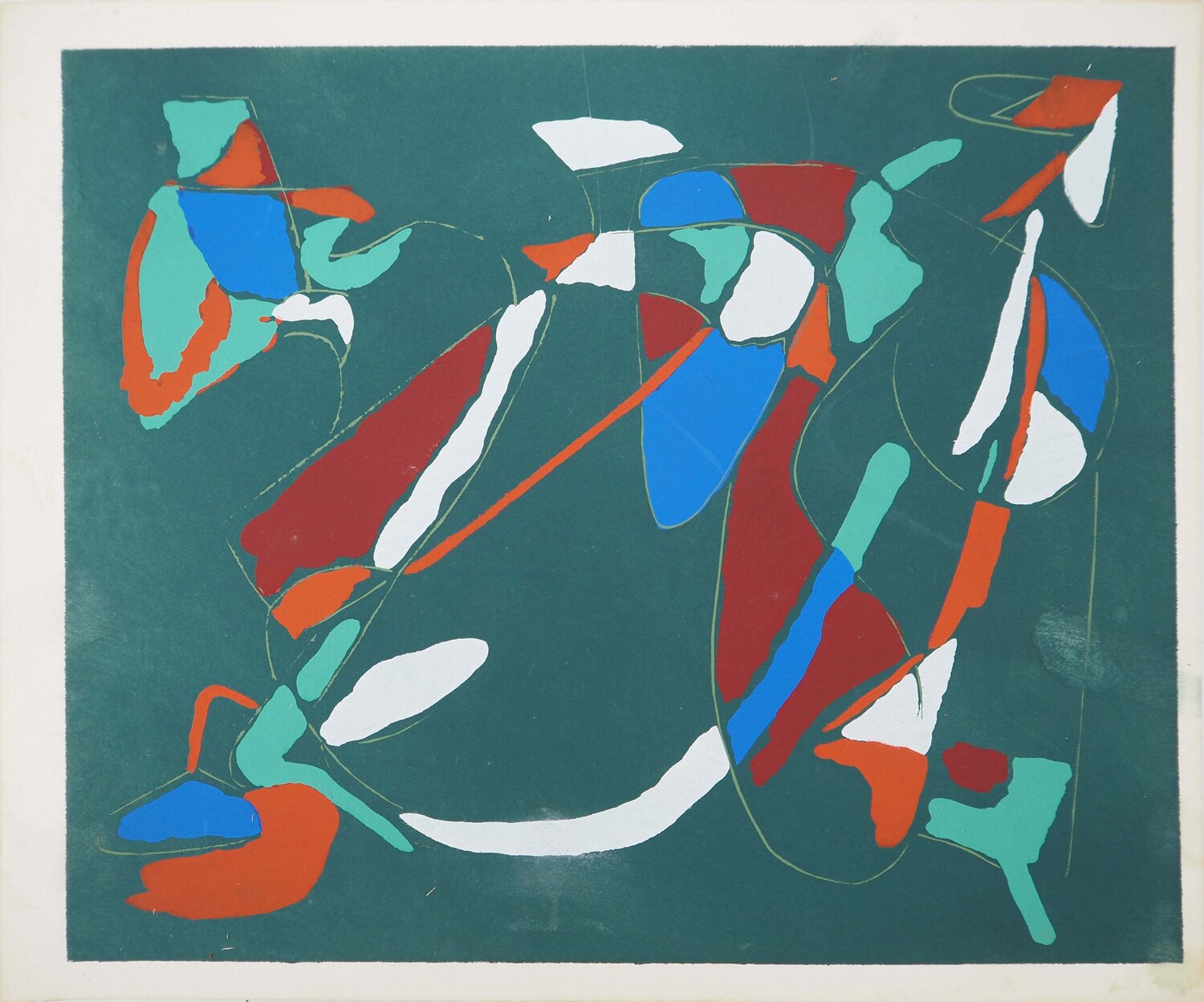 Abstraction sur le vert André Lanskoy Print for sale