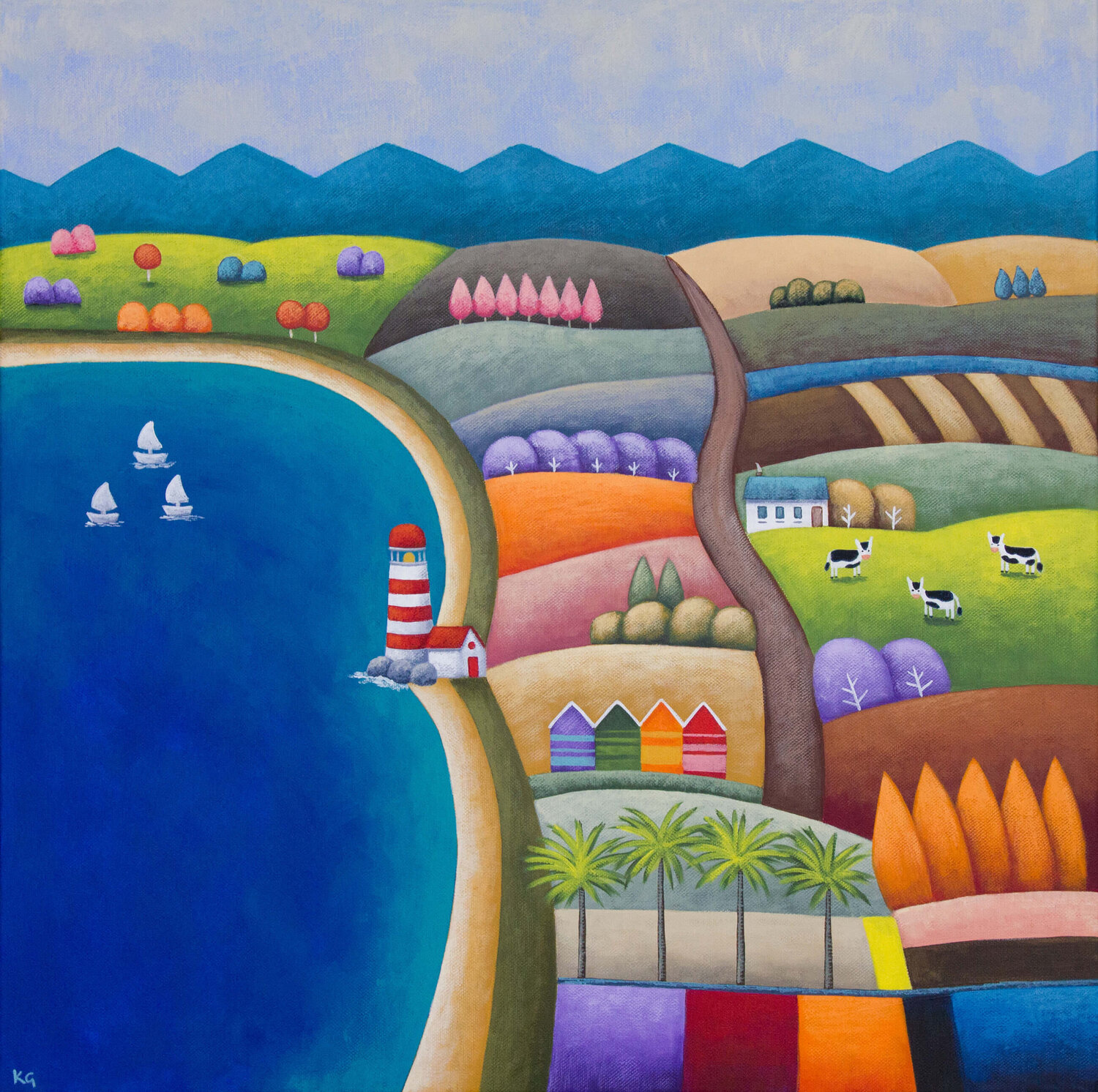 Lighthouse Bay by Kate Graham (2023) Painting Acrylic on Canvas