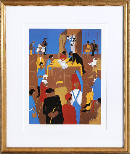 The Migrants Cast Their Ballots di Jacob Lawrence, Stampa in vendita su Singulart