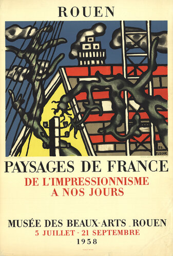 The Yellow House - 1958 Lithograph 34.25" x 23" by Fernand Léger, 版画 for Sale on Singulart