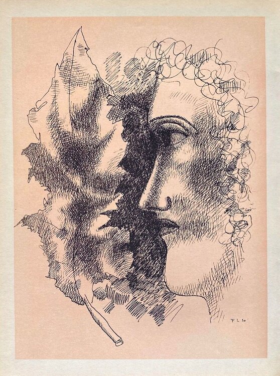 Tête et feuille Fernand Léger
