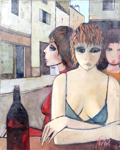 Femmes Au Bar de Charles Levier, Pintura a la venta en Singulart
