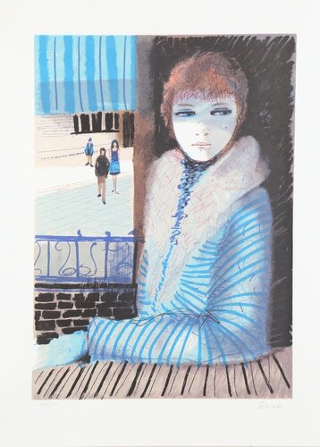 Girl in Blue van Charles Levier, Afdruk te koop op Singulart