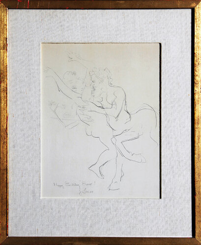 Happy Birthday Ernst by Jack Levine, 紙の作品 for Sale on Singulart