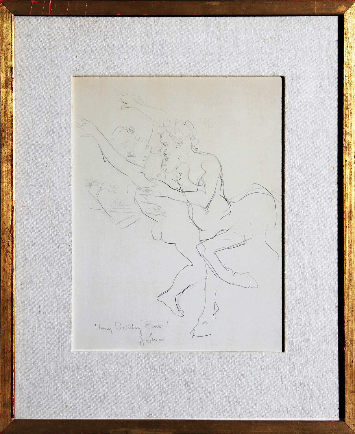 Happy Birthday Ernst Jack Levine Werk auf Papier zu verkaufen
