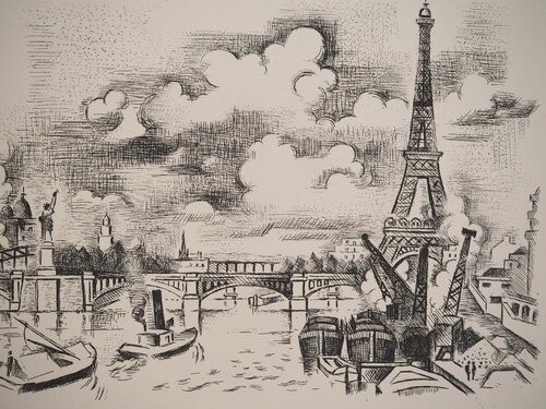 La gloire de Paris : Tour Eiffel depuis la Seine von André Lhote, Druck kaufen auf Singulart