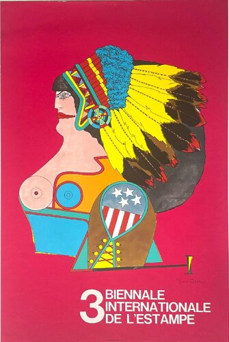 3 Biennale Internationale de L'estampe (International Biennale of Graphic Arts), Miss American Indian by Richard Lindner, Print for Sale on Singulart