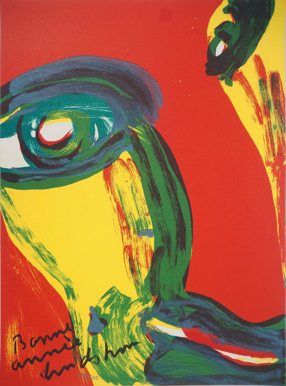 Portrait fauve, Lithographie originale signée Bengt Lindström Print for sale