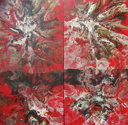 Midnight in Vienna---Diptych de Jo Moore, Pintura a la venta en Singulart