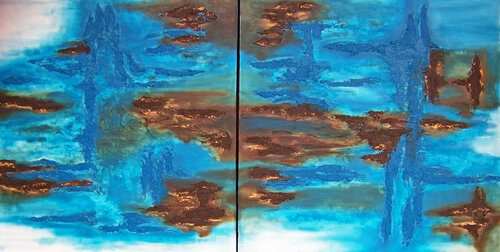 Free My Soul IV---Diptych par Jo Moore, Peinture en vente sur Singulart
