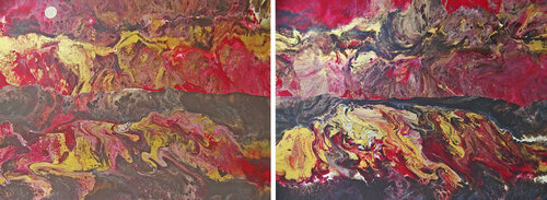 Bavarian Moon--Diptych par Jo Moore, Peinture en vente sur Singulart
