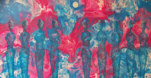 Roots of Creation-The Nine Muses van Jo Moore, Schilderij te koop op Singulart