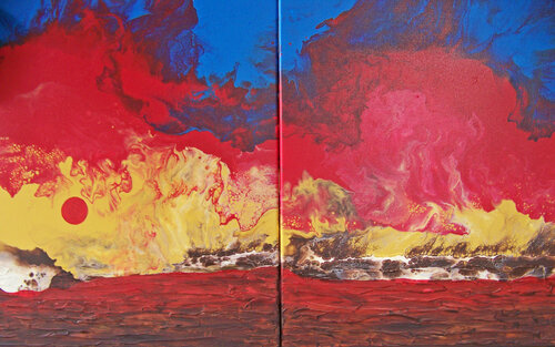 Morning Glow---Study (Diptych) von Jo Moore, Malerei kaufen auf Singulart