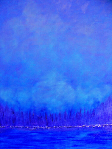 Blue on Blue par Jo Moore, Peinture en vente sur Singulart