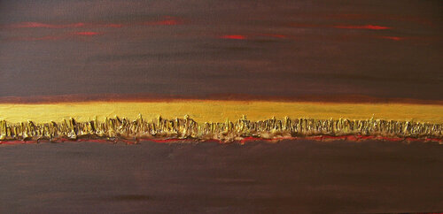 Gold on the Horizon IX par Jo Moore, Peinture en vente sur Singulart