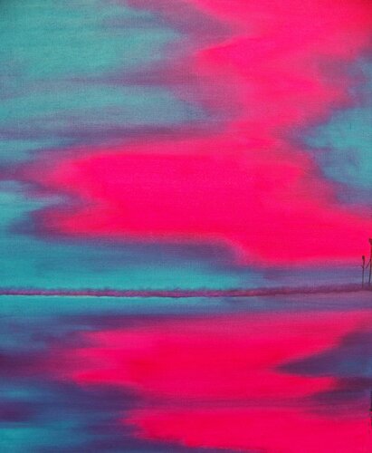 Magenta Morning I van Jo Moore, Schilderij te koop op Singulart