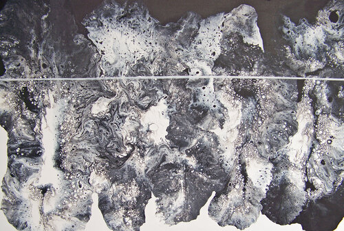 Where Black Meets White (H) par Jo Moore, Peinture en vente sur Singulart