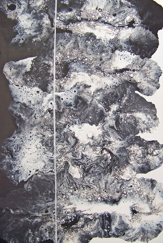 Where Black Meets White (V) par Jo Moore, Peinture en vente sur Singulart