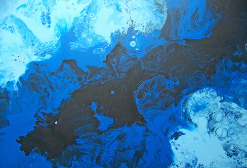Blue on Blue on Black (H) de Jo Moore, Pintura a la venta en Singulart