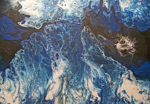 Movement in Blue and Black (H) de Jo Moore, Pintura a la venta en Singulart