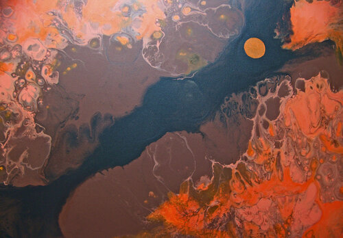 Harvest Moon Glow (H) par Jo Moore, Peinture en vente sur Singulart