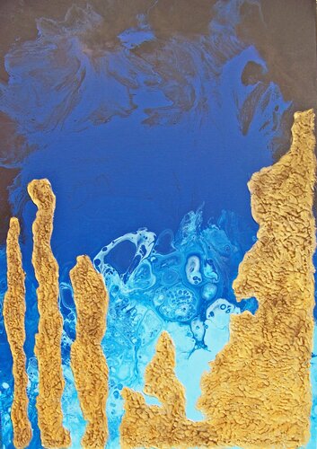 Golden Megalith par Jo Moore, Peinture en vente sur Singulart
