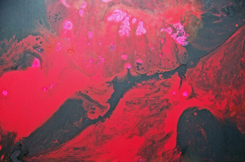 Where Red Meets Black  (H) di Jo Moore, Pittura in vendita su Singulart