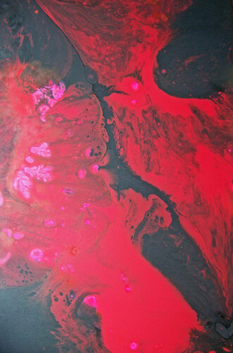 Where Red Meets Black (V) di Jo Moore, Pittura in vendita su Singulart