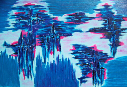 The Answer, my friend... par Jo Moore, Peinture en vente sur Singulart