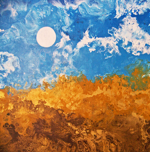 Gold on the Horizon IV van Jo Moore, Schilderij te koop op Singulart