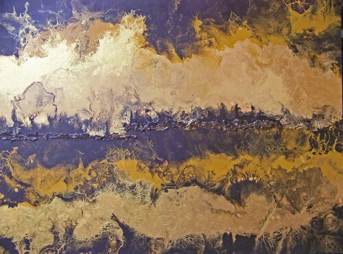 Gold on the Horizon VII van Jo Moore, Schilderij te koop op Singulart