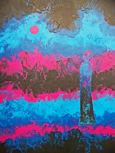 Magenta Moon van Jo Moore, Schilderij te koop op Singulart