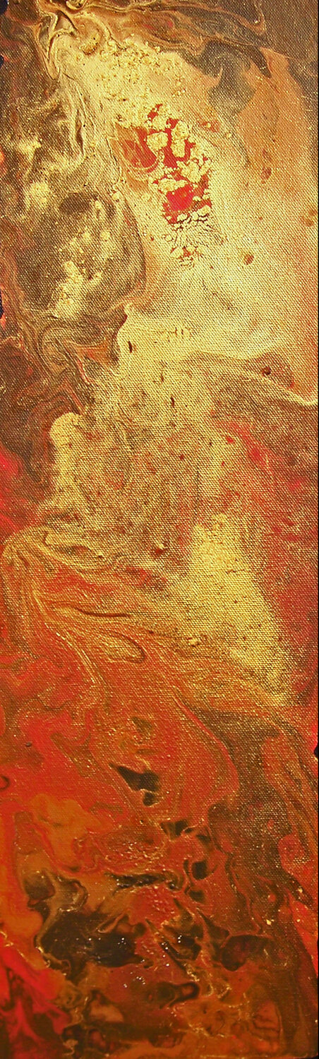 The Way of the Smoke I (Gold) Jo Moore Originalgemälde zu verkaufen