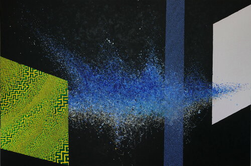 Les psychologies entre deux lunes  　ふたつの月の間にある心理 van Annco Miura, Schilderij te koop op Singulart