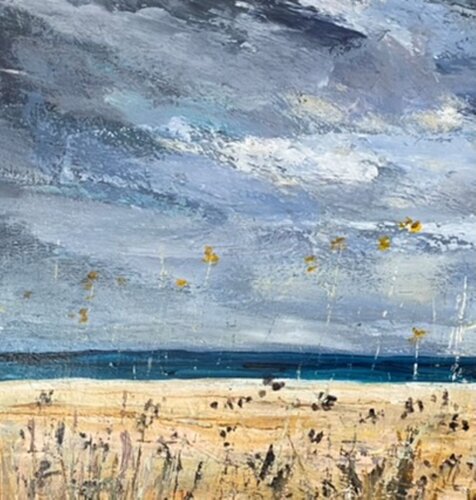 Storm Clouds Over The Beach de Nikki Wheeler, Pintura a la venta en Singulart