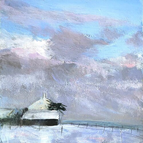Winter Cottage di Nikki Wheeler, Pittura in vendita su Singulart