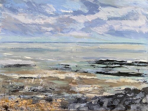Cloudy May Beach di Nikki Wheeler, Pittura in vendita su Singulart