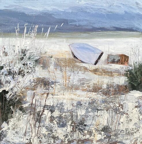 Snow on the Beach di Nikki Wheeler, Pittura in vendita su Singulart