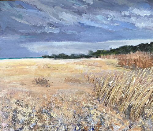 Stormy Skies And Endless Beach von Nikki Wheeler, Malerei kaufen auf Singulart