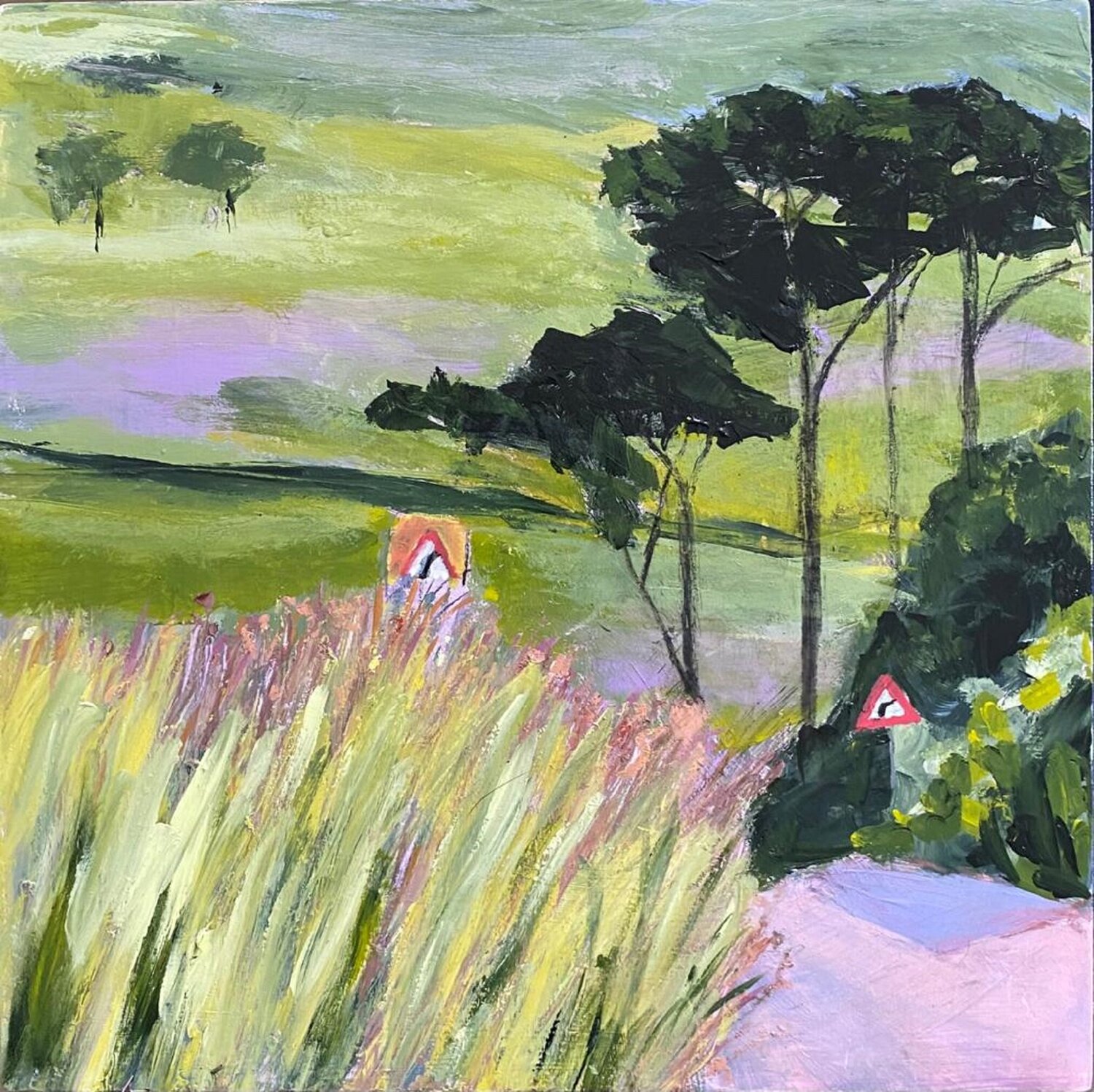 Driving away from the Sea Nikki Wheeler Dipinto originale in vendita