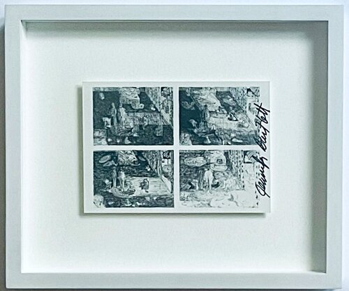 Vintage Paula Cooper Gallery Announcement card for Earth: Paintings & Drawings (Hand Signed by Jennifer Bartlett) von Jennifer Losch Bartlett, Druck kaufen auf Singulart