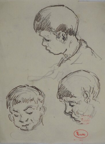 Trois frères by Maximilien Luce, Drawing for Sale on Singulart