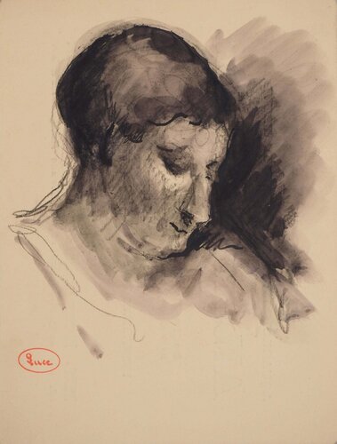 Etude de femme aux yeux fermés by Maximilien Luce, Drawing for Sale on Singulart