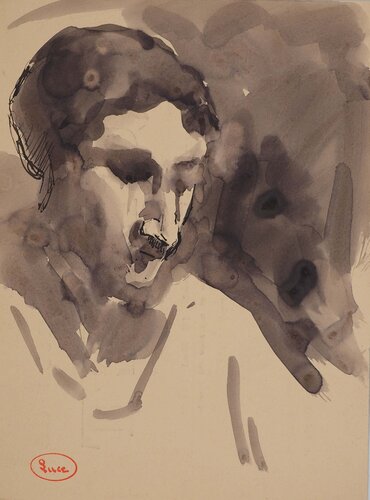 Jeune homme à la moustache by Maximilien Luce, デッサン for Sale on Singulart
