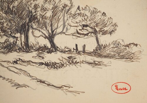 Arbres de champs par Maximilien Luce, Œuvre sur papier en vente sur Singulart
